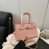 High-end Niche Lychee Pattern Platinum Bag Women's Bag 2025 Spring New Fashion Versatile Shoulder Messenger Bag