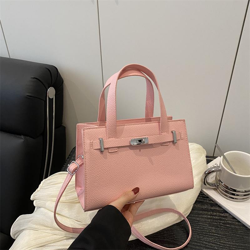 High-end Niche Lychee Pattern Platinum Bag Women's Bag 2025 Spring New Fashion Versatile Shoulder Messenger Bag