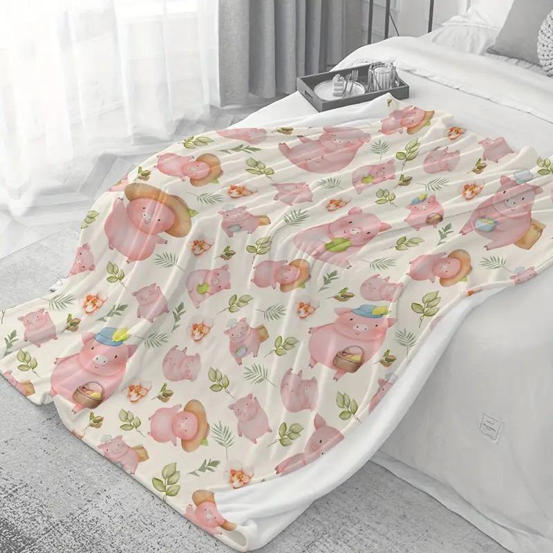 Piggy Blanket Soft And Comfortable Flannel Blanket Casual Warm Blanket Suitable For Sofa Bed Linen Selection