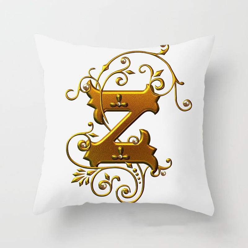 45x45cm Gold 26 English Letters Luxury Decorative Pillowcase Sofa Seat Cushion Cover Wedding Party Home Decor Hold Pillowcase