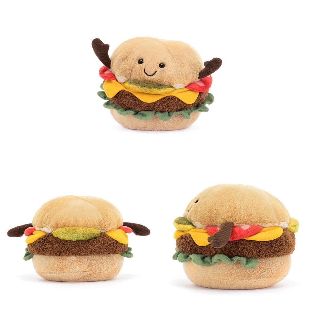 Peluche Giocattolo Jc Amuseables Burger con Materiale Peluche Corto per Regalo di Compleanno per Bambini
