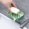 Portable Plastic Double Layer Soap Holder Punch-Free Wall-mounted Drain Soap Dish Holder Self Adhesive Removable Soap Box Home