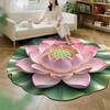New 40*40cm Lotus Flower Carpet Large Non-slip Bathroom Floor Mat 3D Absorbent Door Gasket Living Room Table Bedside
