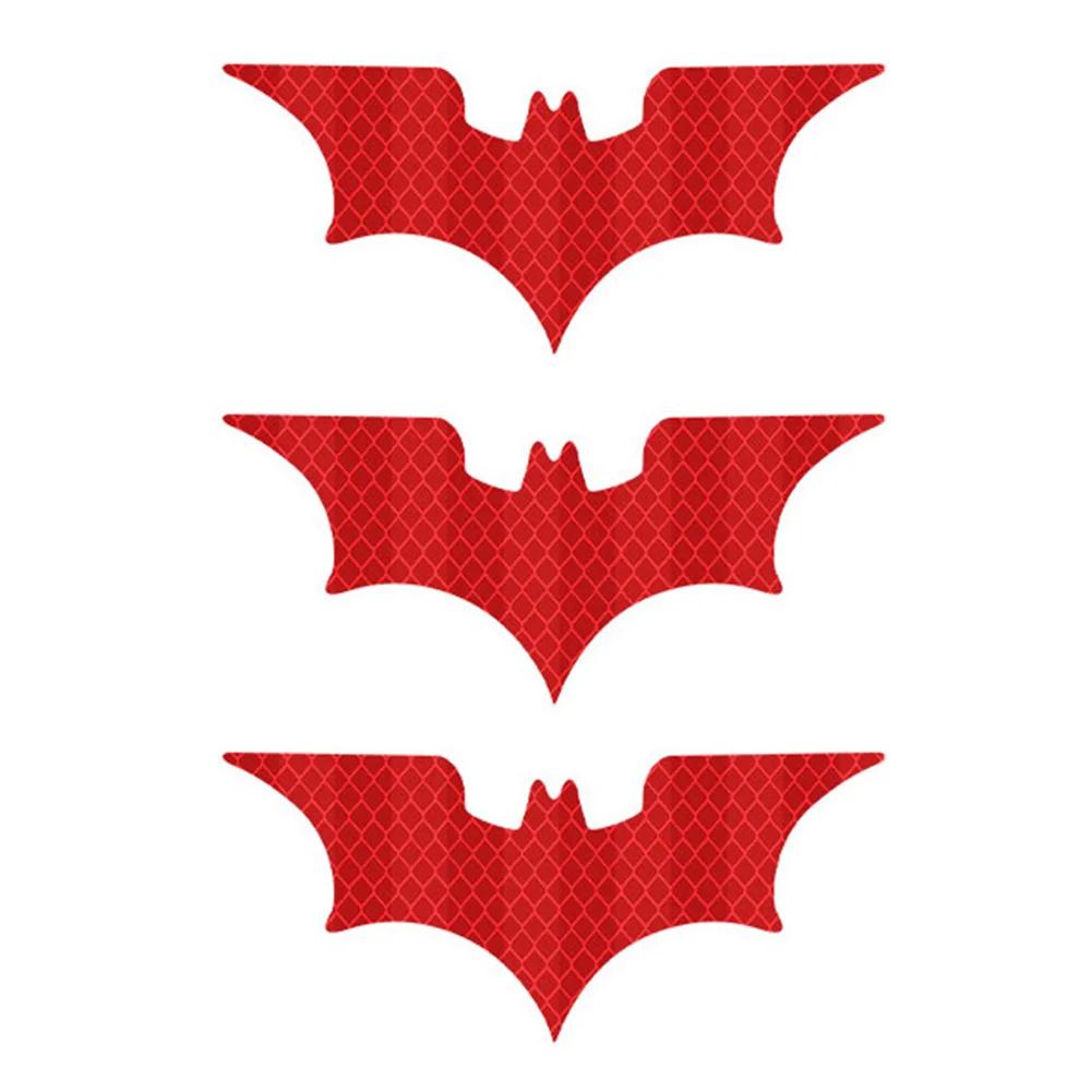 

3 шт./ комплект светоотражающая наклейка для автомобиля летучая мышь электромобиль предупреждающие наклейки безопасные ночные шлемы декоративные наклейки аксессуары для автомобиля красный