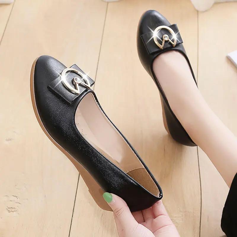 Women's Shoes Wedge Heel Round Toe Ladies Pumps with Medium Heels Spring Young on Promotion Shoe Y2k 2025 Trend 39 Wholesale