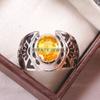 Citrine Oval Cut Gemstone With 925 Sterling Silver Ring For Men's #A963 JL375669277715