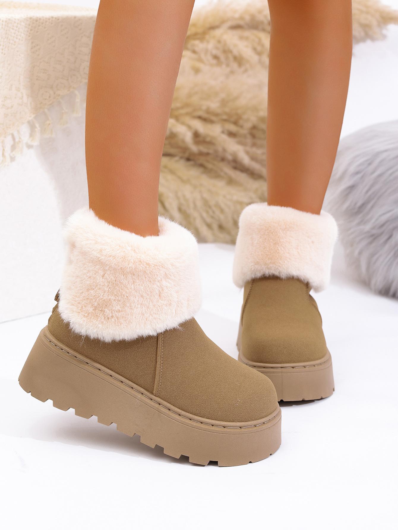 

Флисовые утепленные теплые зимние сапоги женские зима 2025 новые на толстой подошве низкие с коротким голенищем на одной педали пушистые хлопковые туфли 36