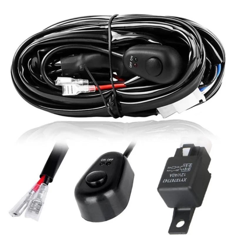 Universal LED Light Bar Wiring Harness Kit For Off Road Truck SUV ATV UTV Boat 16AWG with 12V 40A Relay On Off Switch 300W Hot