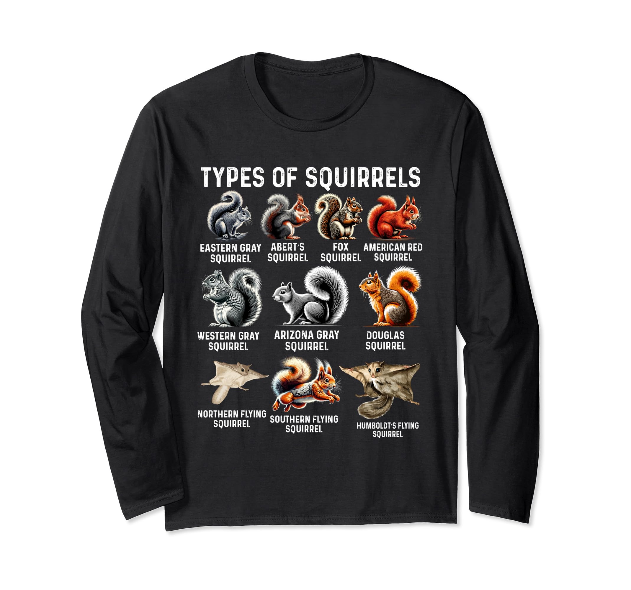 Squirrel Type Shirt, Funny Squirrel Shirt, Cute Squirrel Long Sleeve T-Shirt