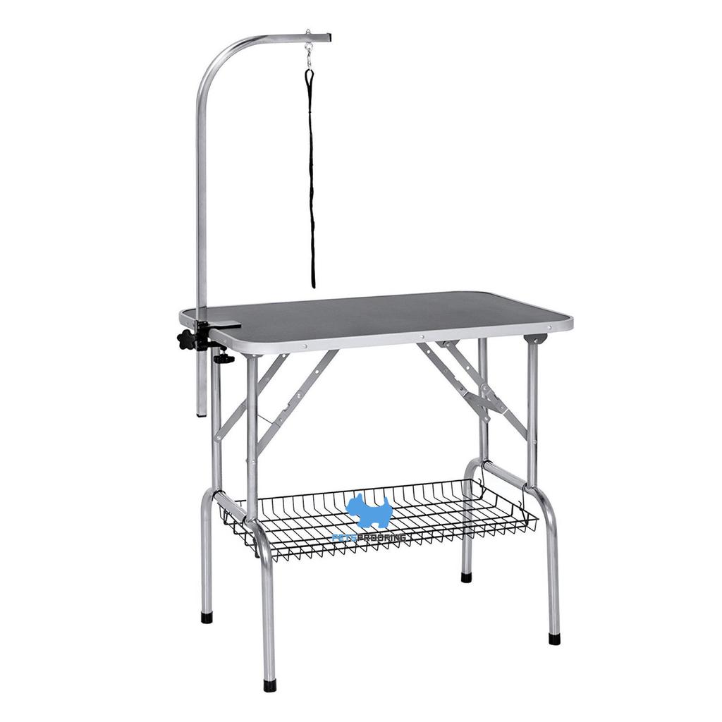 Foldable Stainless Steel Pet Grooming Table with Non-Slip Top