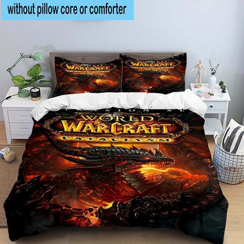 3PCS Warcraft Game 3pcs Bedding,Including 3PCS Duvet Cover And 2pcs Pillowcases Perfect for Christmas,Ideal for Bedroom, Dormitory