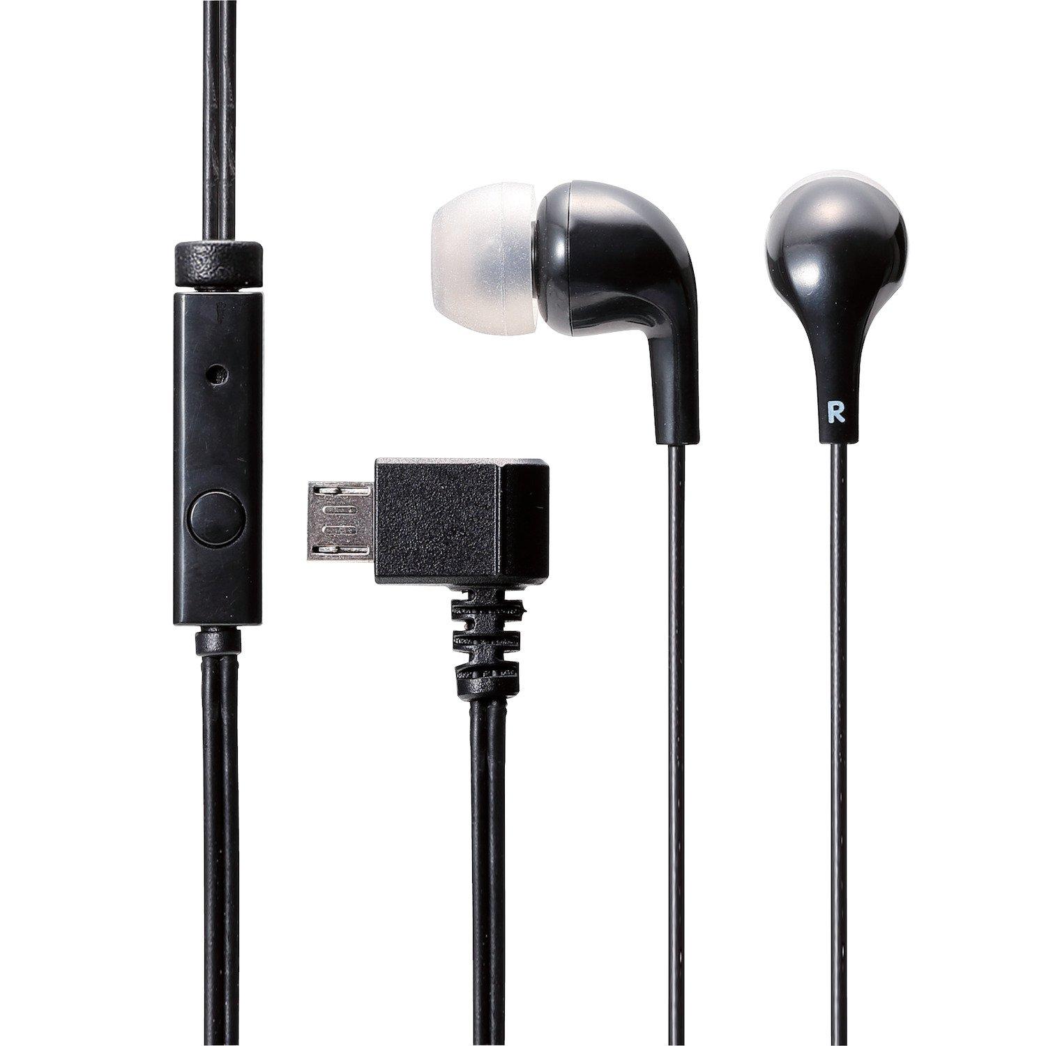 

ELECOM Micro USB Stereo Headphones with Microphone, Black, EHP-MS100MBK