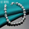 Smooth Frosted Bead Bracelet 925 Sterling Silver Fashion Jewelry