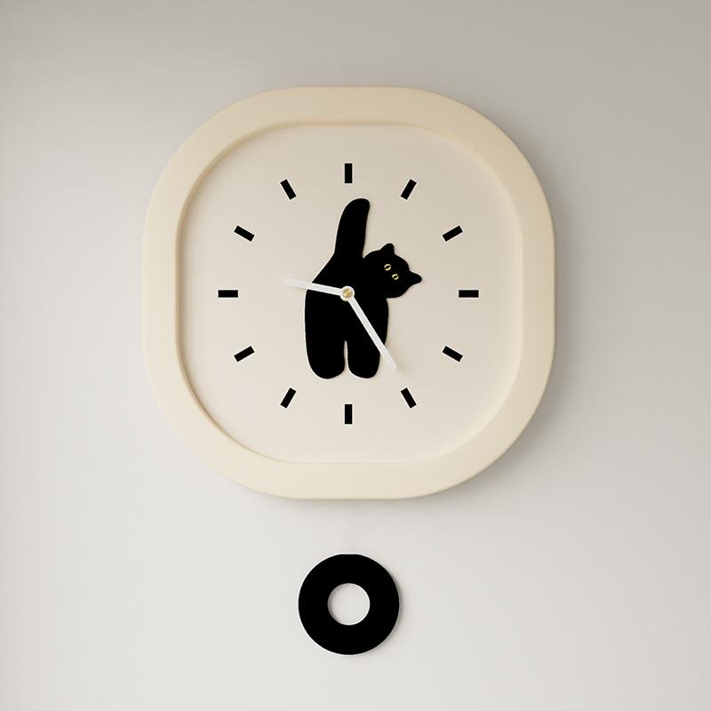 Cute Cat Living Room Wall Clocks Pendulum Silent Acrylic Children's Room Clock Digital Modern Room Thing Ornaments for Home Interior Decoration