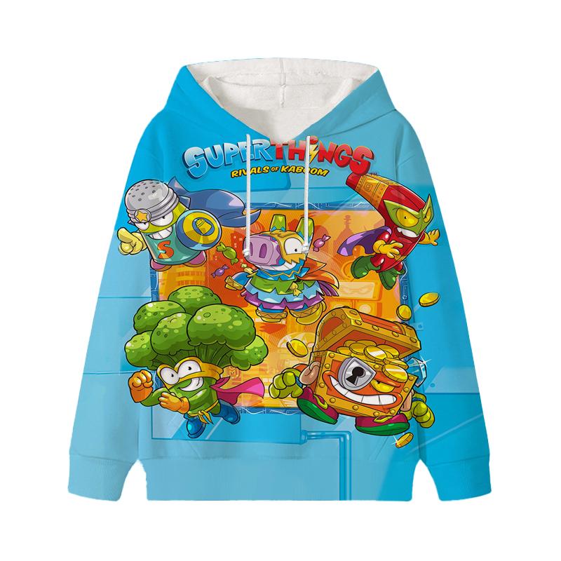 

Толстовка з капюшоном Superzings 7 Kawaii для малюків з мультфільмами Толстовка з графічним малюнком Дитячий одяг для дівчинки з довгим рукавом і капюшоном Топ Harajuku 150 бежевий