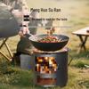 Portable Outdoor Firewood Stove for Camp Cooking and Tea Brewing