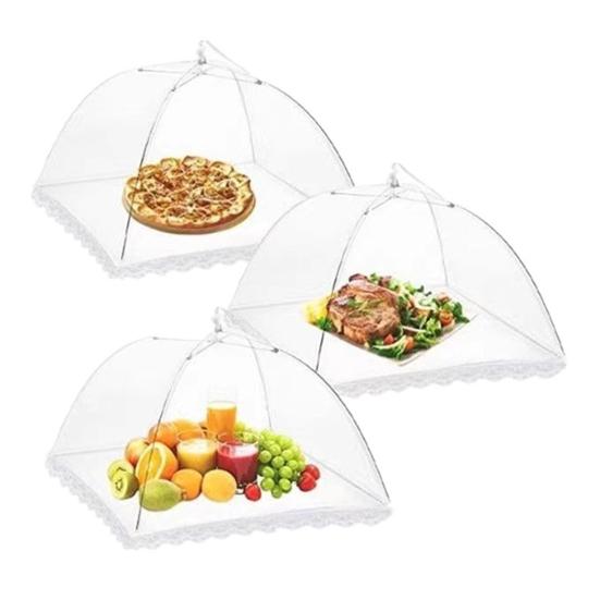 Síťovaný kryt na jídlo pro piknik, kempování, velký pop-up stan, deštník, skládací, opakovaně použitelný, síťované kryty pro venkovní BBQ párty