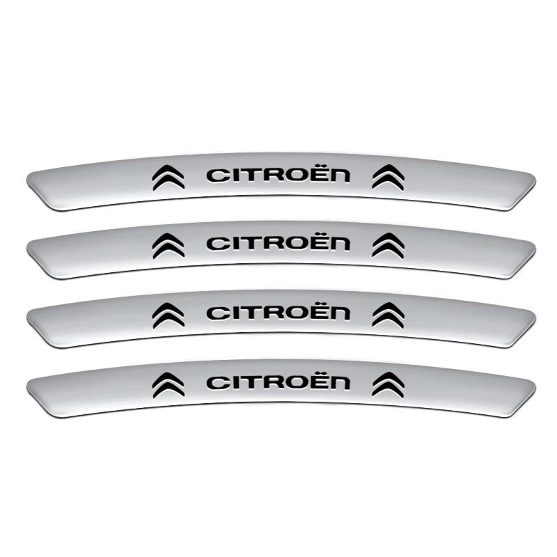 4 Stück Aluminium Custom Auto Radfelgen Aufkleber Decals Dekoration für CITROEN C1 C2 C3 C4 C4L C6 C5 VTS C-ELYSEE Auto Zubehör