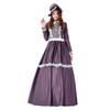 Halloween European Medieval Victorian Vintage Court Noble Queen Pastoral Dark Purple Dress