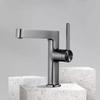 Brass Bathroom Basin Faucet Deck Installation Simple Single Handle Sink Hot And Cold Mixed Faucet Gray Bathroom Tap