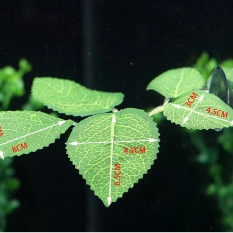 1Pcs Fish Tank Fake Plants Decoration Green Leaf Hammock For Betta Fish Stress-Reducing Aquarium Decor With Suction Cup