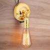 Vintage Light Holder E27 Wall Lamp with Switch for Home Use and Decoration 220V Gold