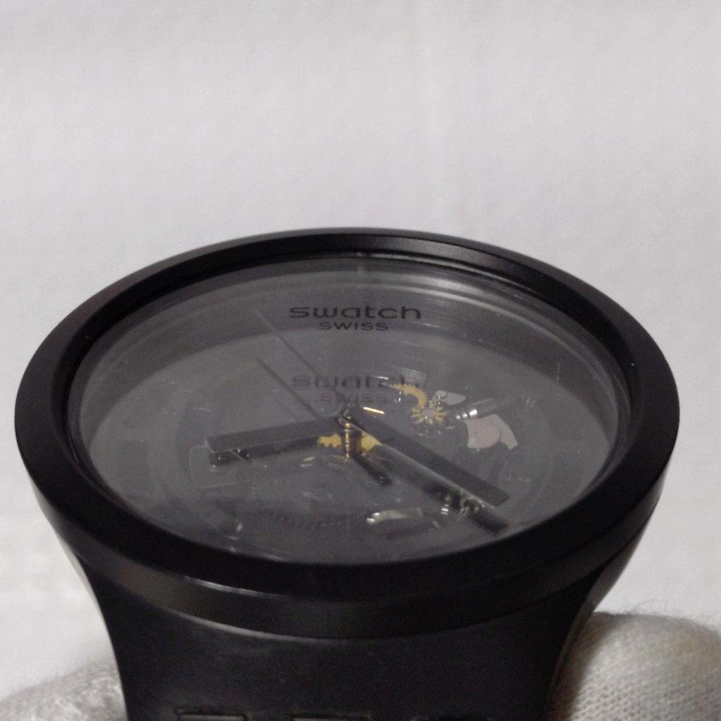 Used [Very popular] Swatch watch BIG BOLD black swatch C-BLACK bioceramic SB03B100