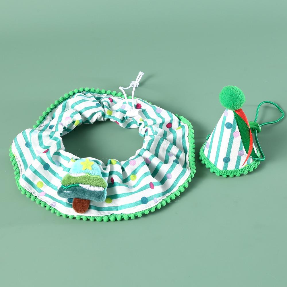 

Регулируемый набор ошейников для питомцев, милые слюнявчики для питомцев, товары для питомцев, рождественский полосатый шарф для питомца, подарок