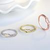 Women Hollow Heart Rhinestone Inlaid Finger Ring Wedding Party Jewelry Gift