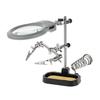 Kemot Nar0150 Soldering Stand Third Hand Support with 2 Clips Soldering Iron and Led Magnifier 0.4 W 4.5 V Silver-grey-black