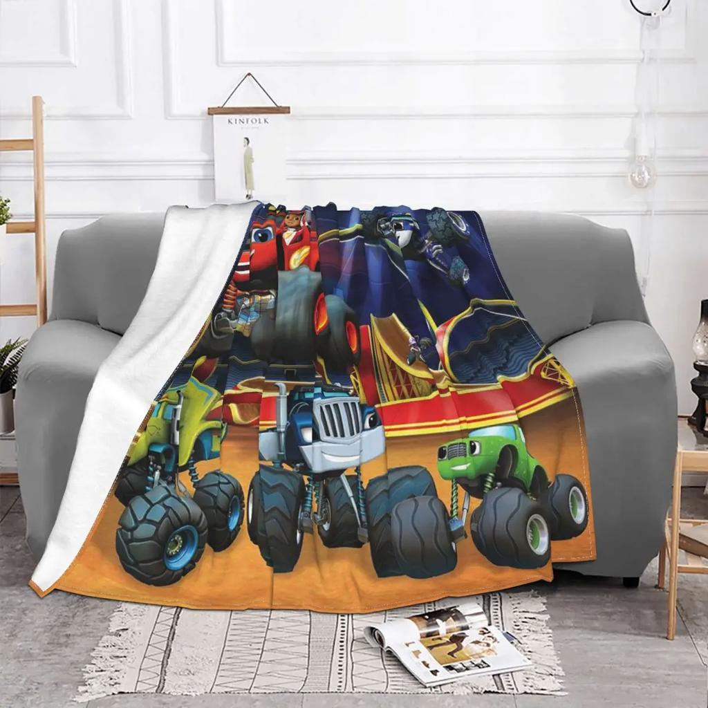 Blaze And The Monster Machines Cartoon Blanket Flannel Air Conditioning Racing Warm Throw Blankets for Sofa Car Plush Thin Quilt