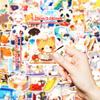 New 50 Cute Animal Day Graffiti Stickers PP Material Waterproof Stickers