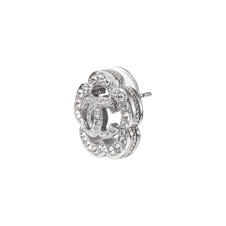 CHANEL Rhinestone Metal Stud Earrings Women's AB3522-B02595-N6403