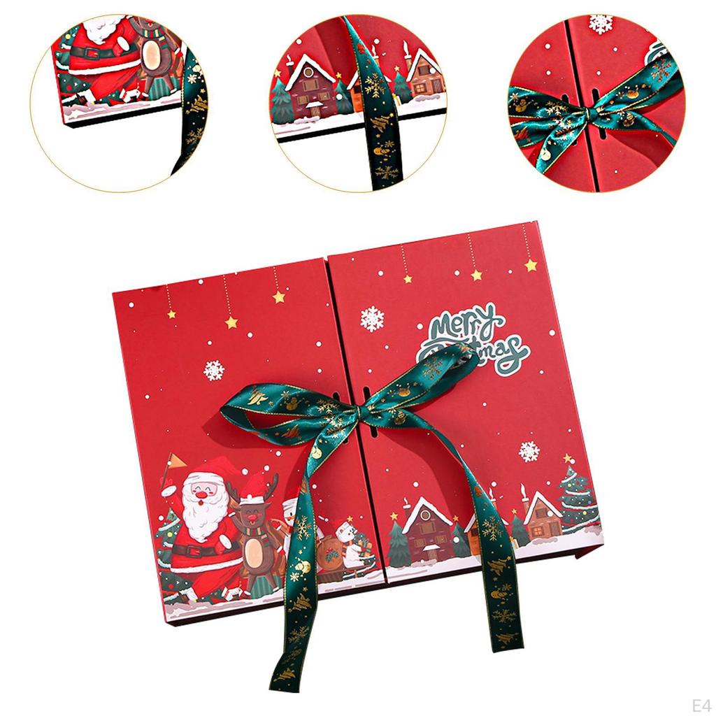 Weihnachtsgeschenkbox Verpackung Dekorativ mit Satinband Jahr Wiederverwendbar Feiertagsgeschenk