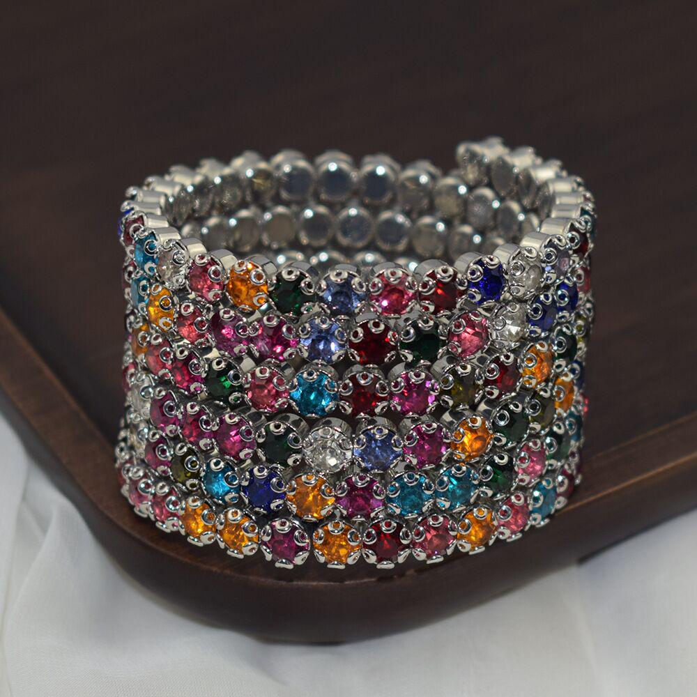 

Новый свадебный браслет на руку из страз AB, сценическое хрустальное украшение