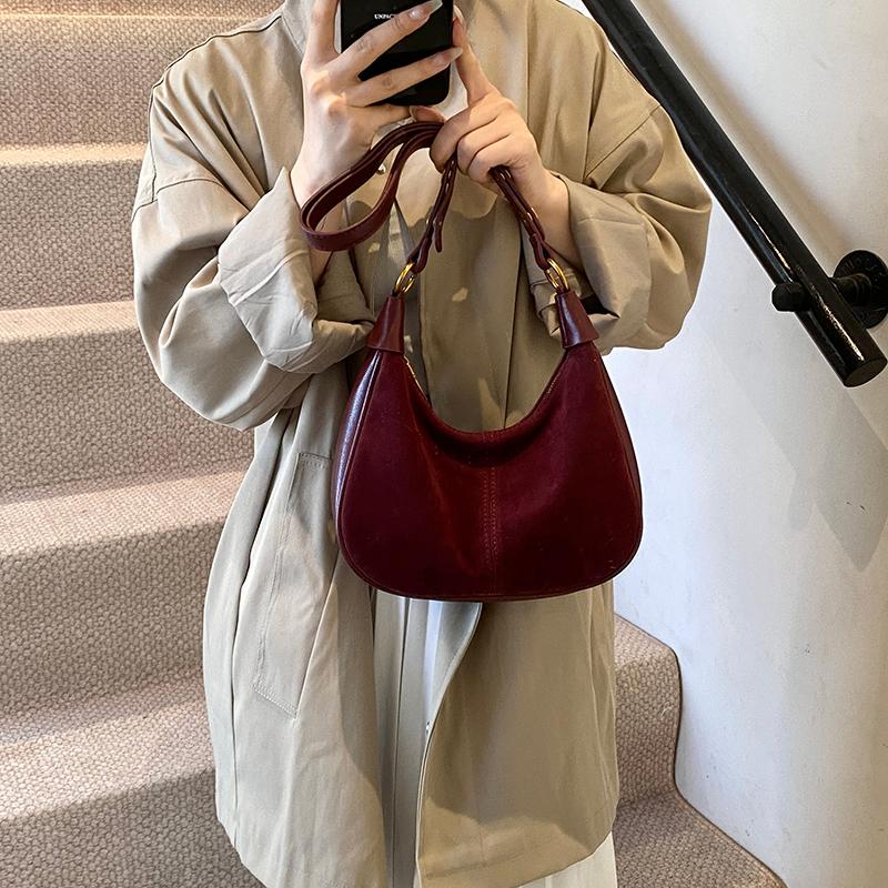 Small PU Leather Underarm Bags Lady Shoulder Bag for Women  Winter New Trend Crossbody Bag Y2K Handbags AVE