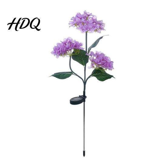 Solar Powered Patio Decor Fairy Hydrangea Lights Garden Stake Waterproof LED Flower Light Lights Colorful Outdoor Lamp for Lawn Pathway