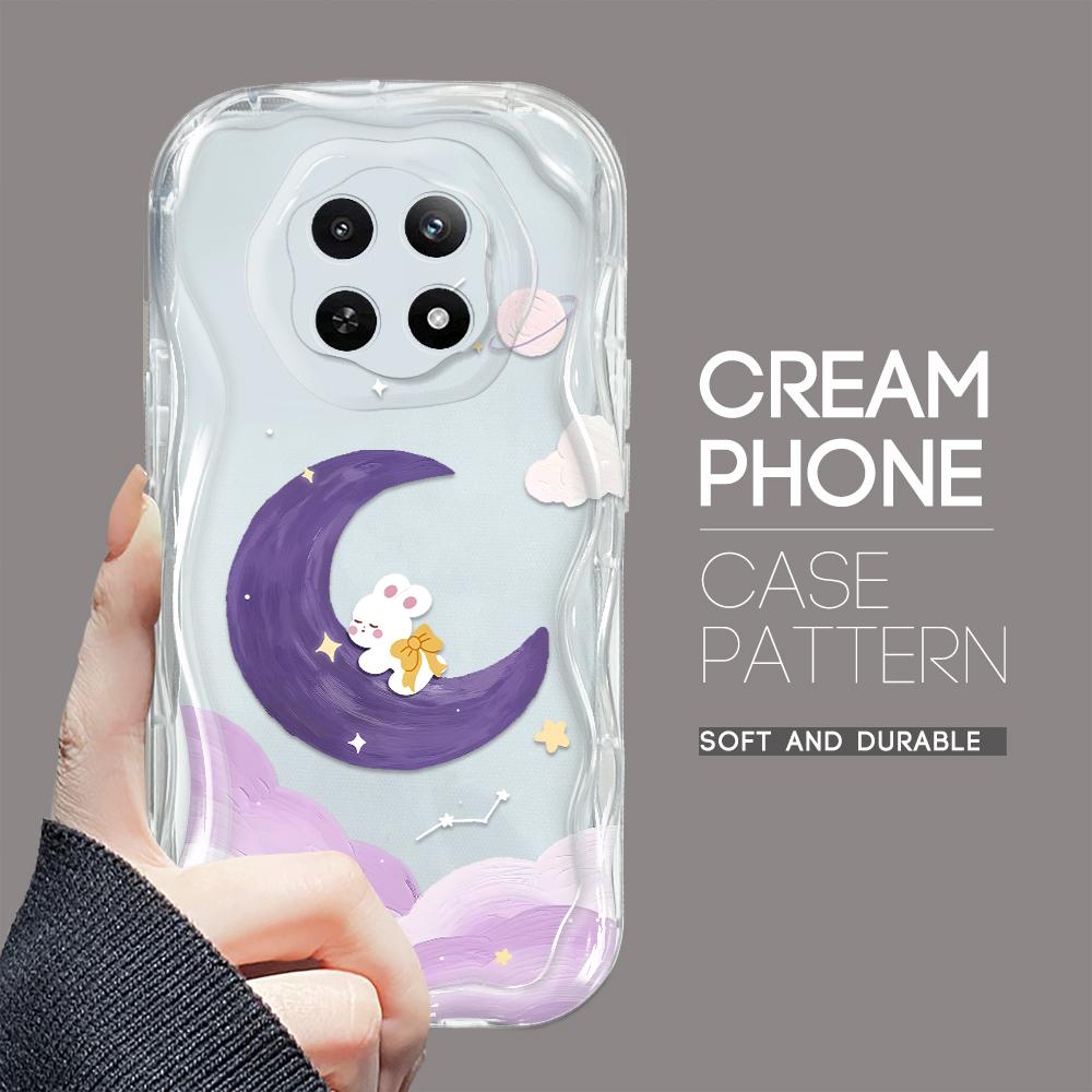 Carcasă cu textura cremă cu model de desene animate, cu margine ondulată, husă din silicon moale pentru telefon pentru OPPO Reno Realme OnePlus Vivo