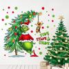Yovkky Merry Christmas Wall Decals Stickers, Xmas Tree Max Dog 2026 New Year Bedroom Decor Home Kitchen Decorations, Winter Holiday Red Green Polka