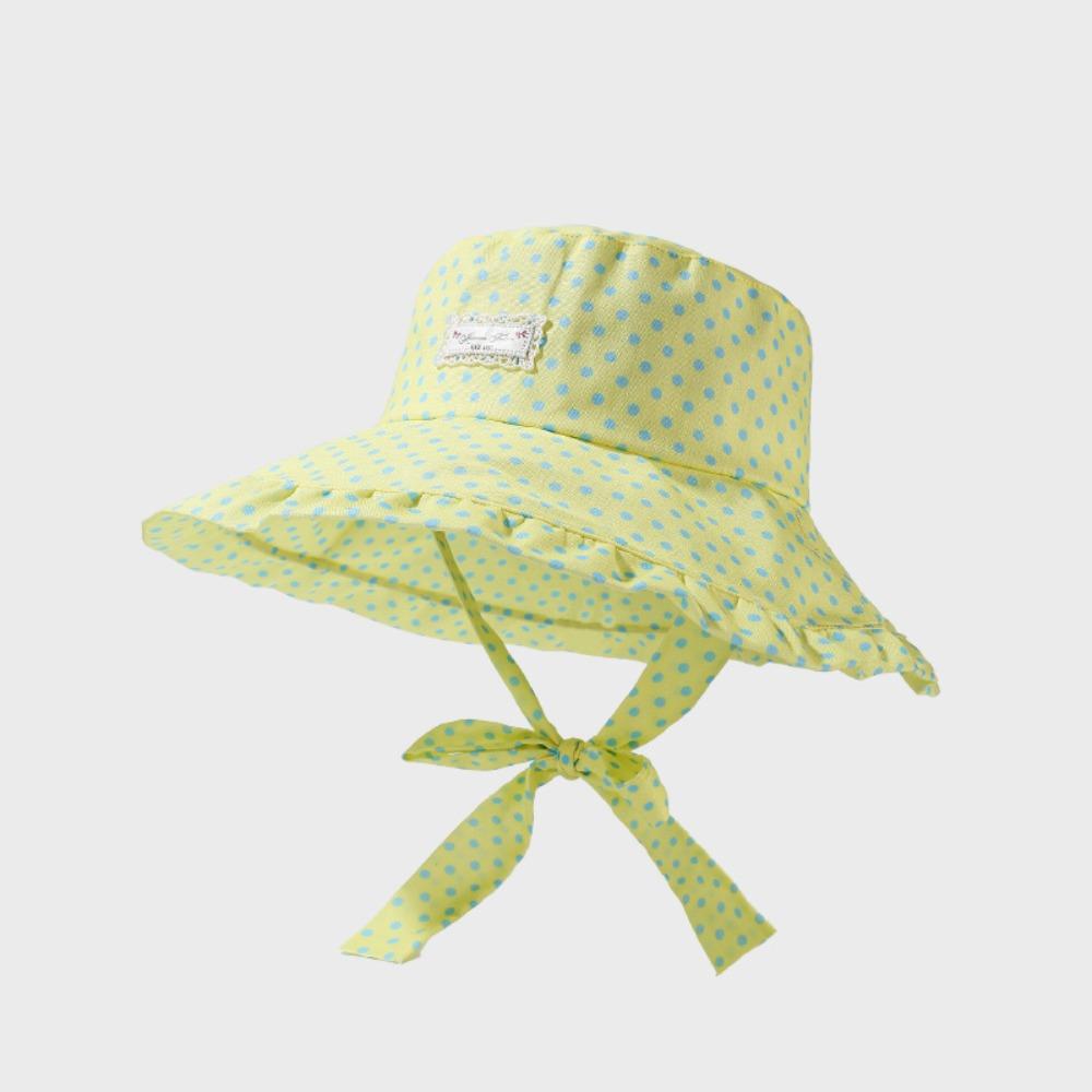 Polka Dot Women Fisherman Hat Ribbon Bucket Hat Casual Sunshade Hat  Summer