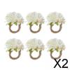 2x 6 Pieces Flower Shaped Napkin Holder Crafts for Holiday Christmas Dining Table