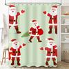 Tu Christmas Shower Curtain Festive Holiday Decor Reindeer Snowman Pattern Waterproof Bathroom Fabric Backdrop Xmas Home Decor
