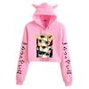 Demon Slayer Japanese Anime Cat-Themed Women's Two-Piece Crop Top & Shorts Set