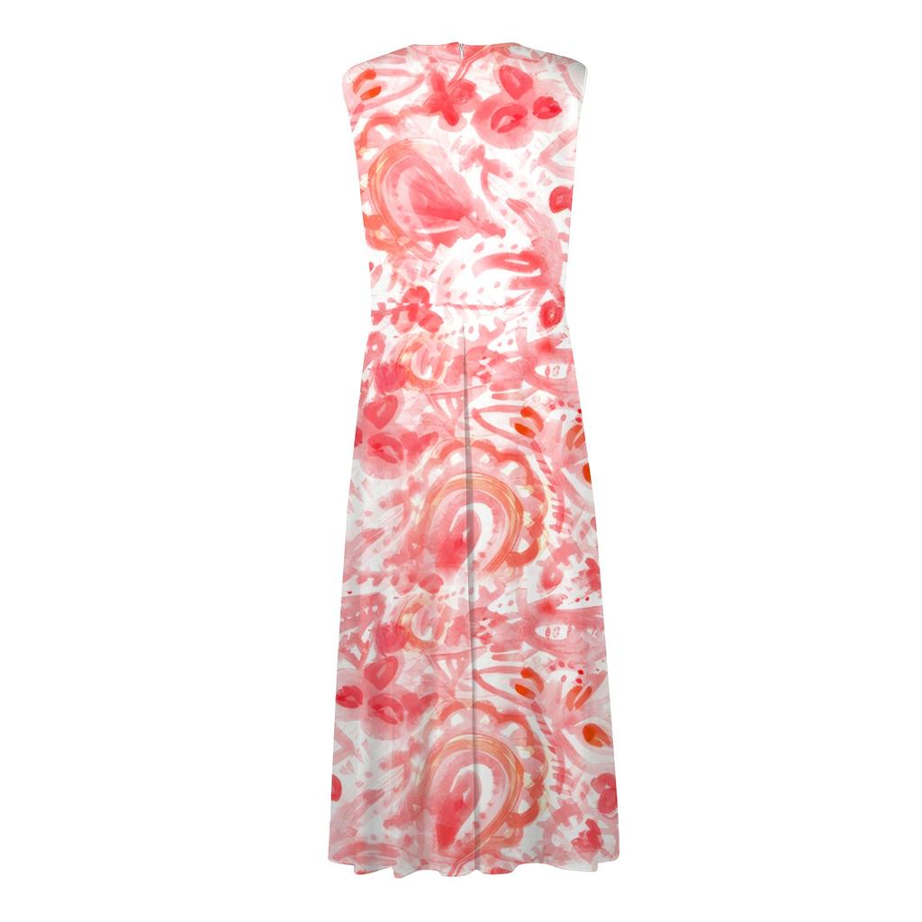 Women's Long Dress Maxi Dress Casual Dress Summer Casual Sleeveless V Neck Boho Waist Retraction Printed Dress