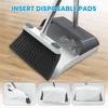 Stand Up Dustpan and Broom Set 50” Long Handle Broom with Dust Pan, 20° Angled for Ergonomic Home Office Indoor Sweeping