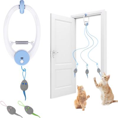 USB Rechargeable Interactive Self-Play Electric Door Hanging Cat Toy for Bored Kitties Retractable Kitten Toy