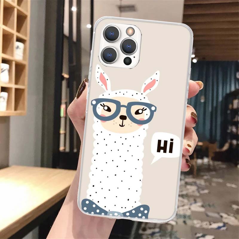 Lama Llama Alpacas Soft Phone Case For iPhone 16 15 14 13 12 11 Pro Max X XR XS 7 Plus 8 + SE 2020 Pattern Customized Cover 14 1