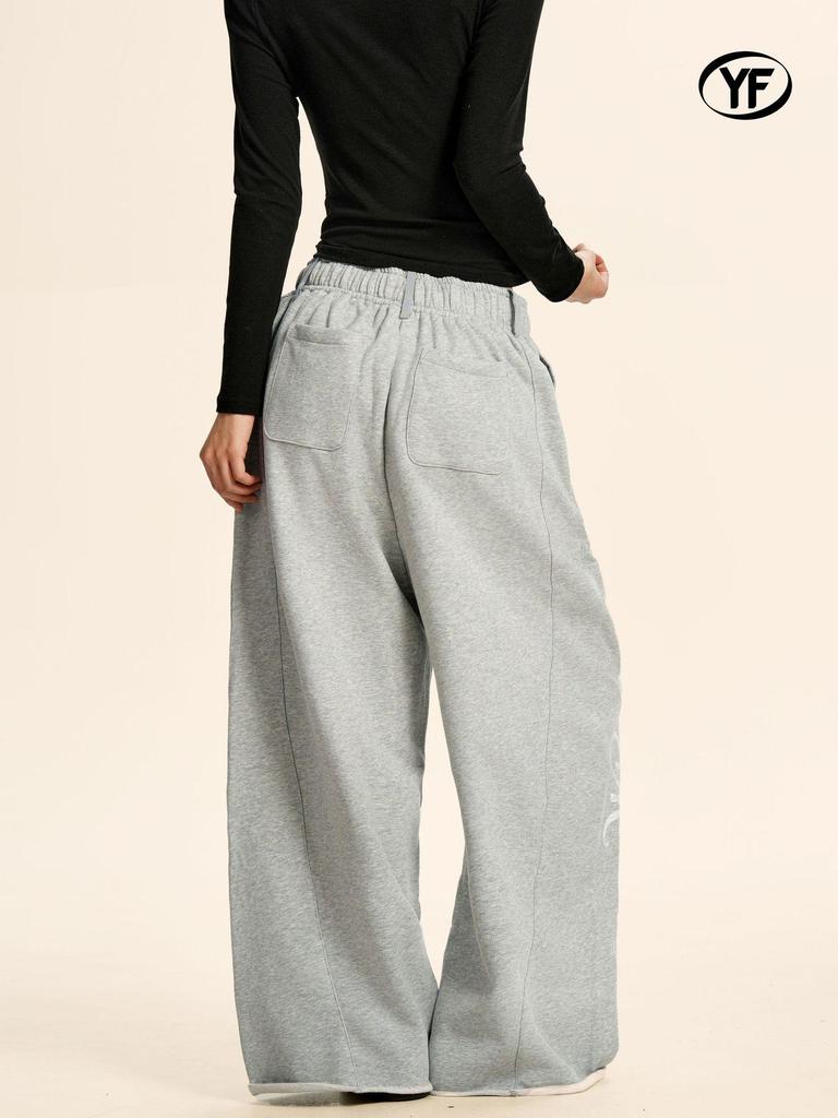 Yongfang Unisex Amerikansk-stil Trendy Sweatpants: Løstsiddende, Jazz Hip Hop Bogtryk, Afslappet Lige & Vide Ben.