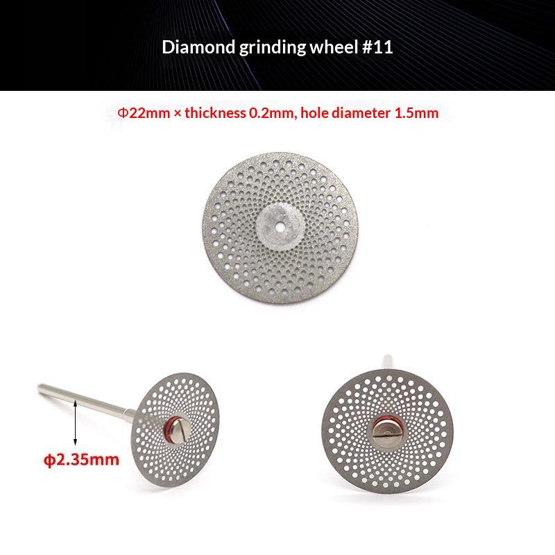 1Pc Laboratory Diamond Cutting Disc 22Mm X 0.2Mm 2.35Mm Shank Perforated Rotary Grinding Wheel For Precision Lab Use