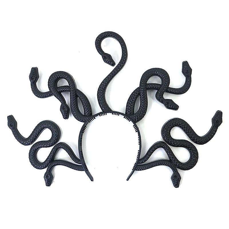 

Повязка на голову на Хэллоуин Медуза изогнутая форма змеи обруч для волос головной убор для вечеринки в стиле рейв унисекс повязка на голову реквизит для костюма для косплея чёрный